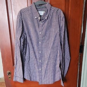 Goodfellow & Co Men's Plaid Button Down Shirt - Black and White